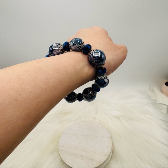 Large Statement Glass Beaded Bracelets Style A - Picture 5 of 5